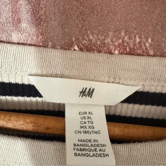 H&M Black and Cream Striped Long Sleeve Top - Picture 2 of 4